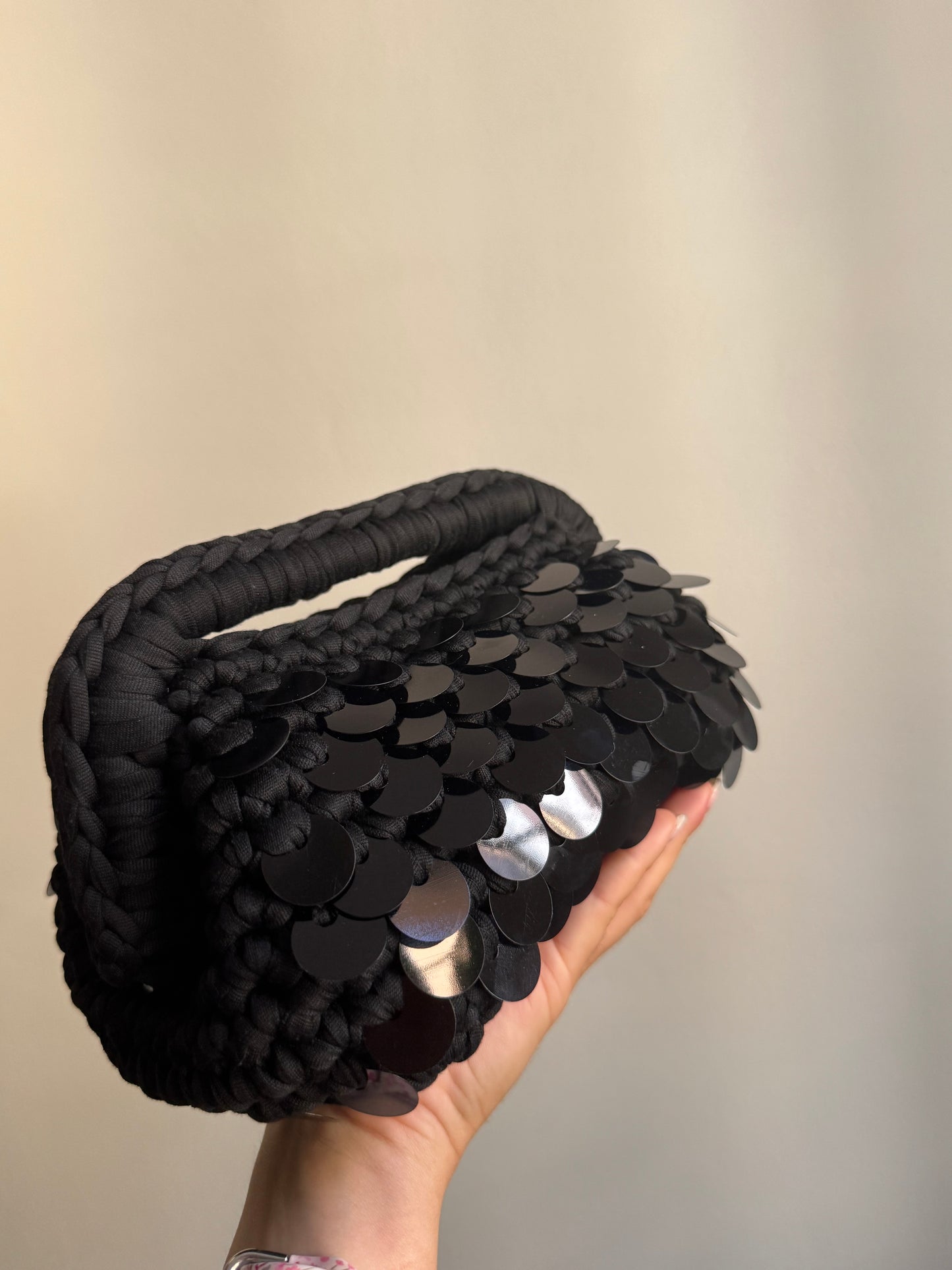 Clutch Paillettes Nera
