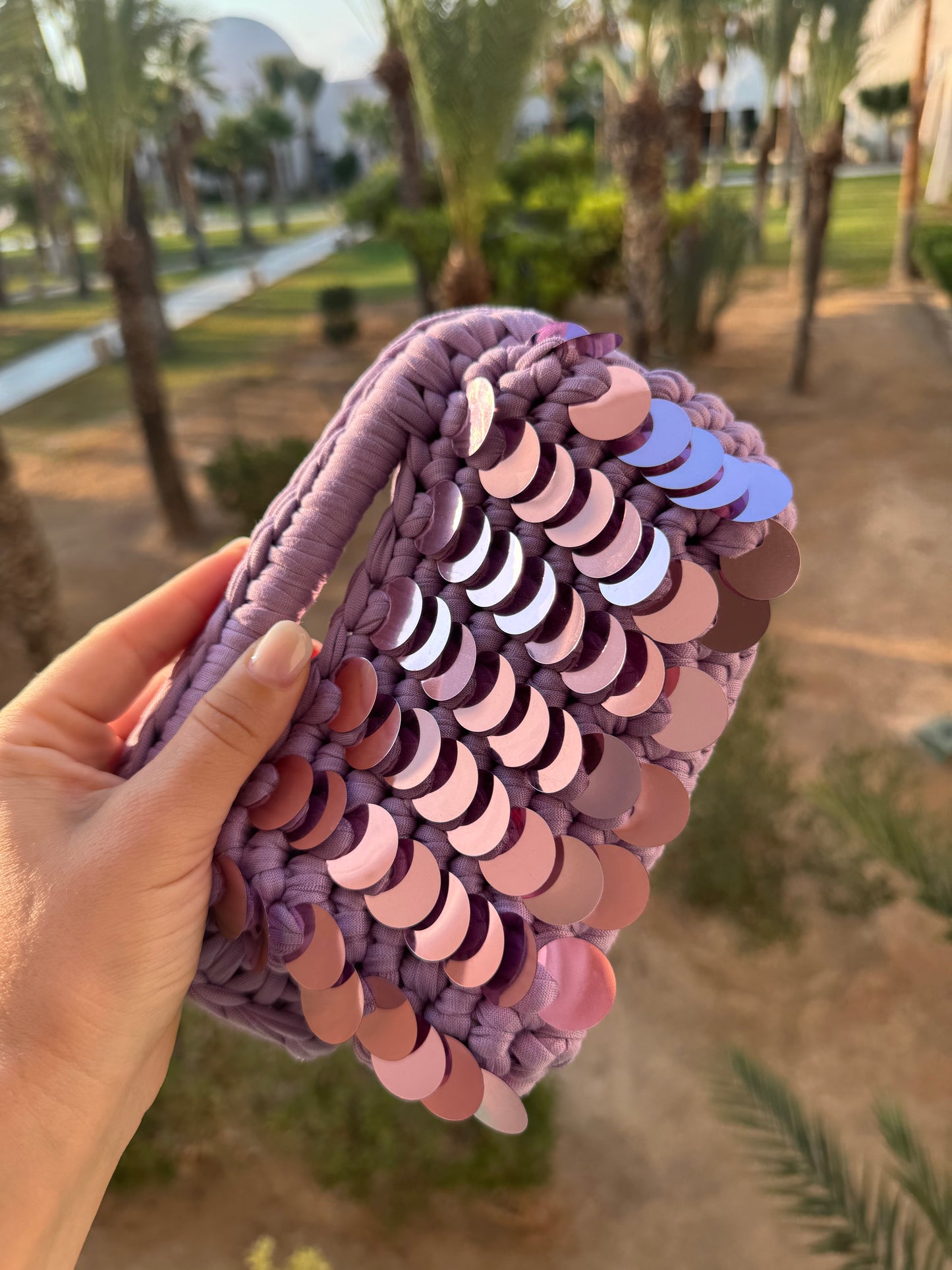 Clutch Lilla Paillettes