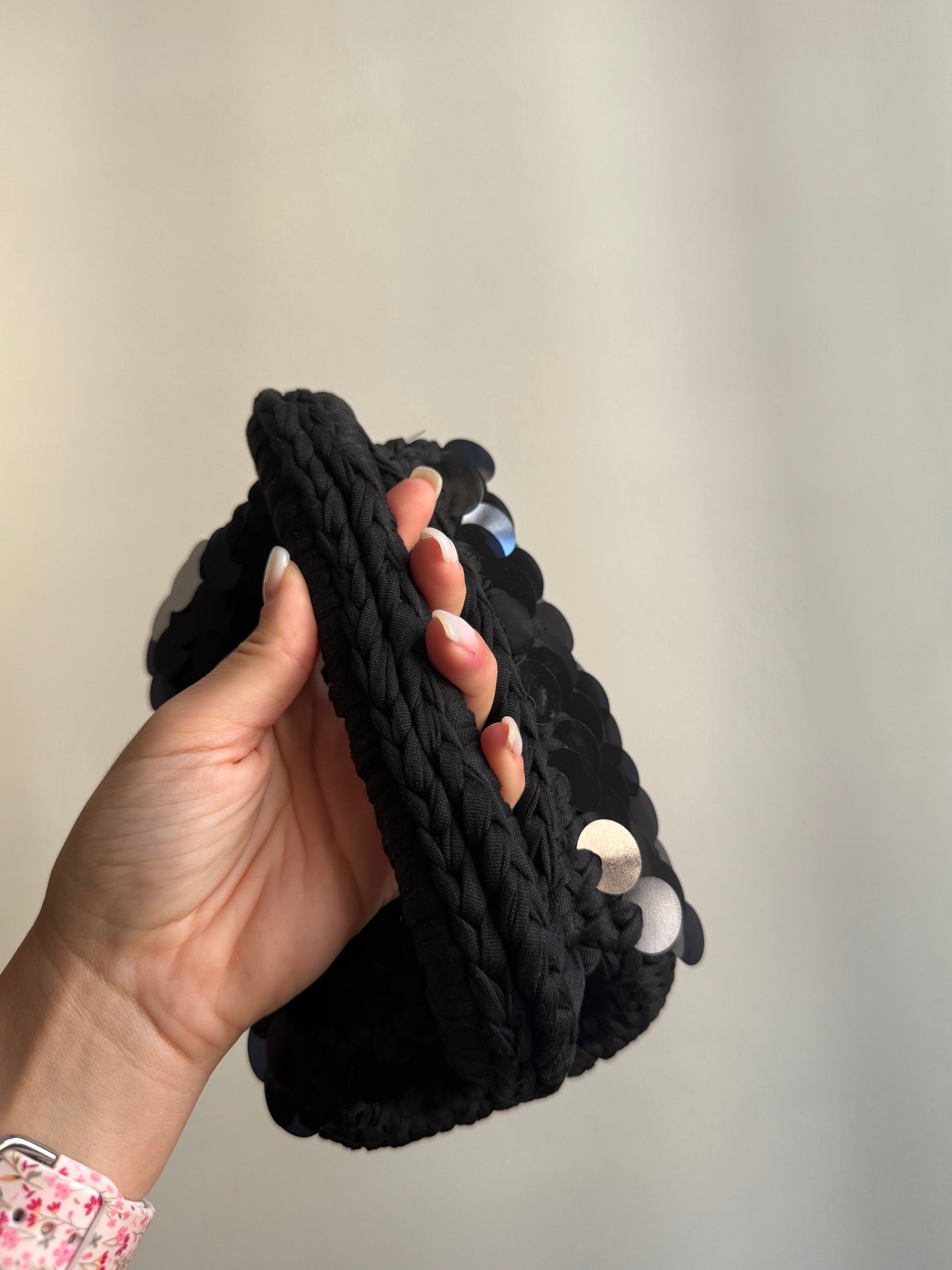 Clutch Paillettes Nera