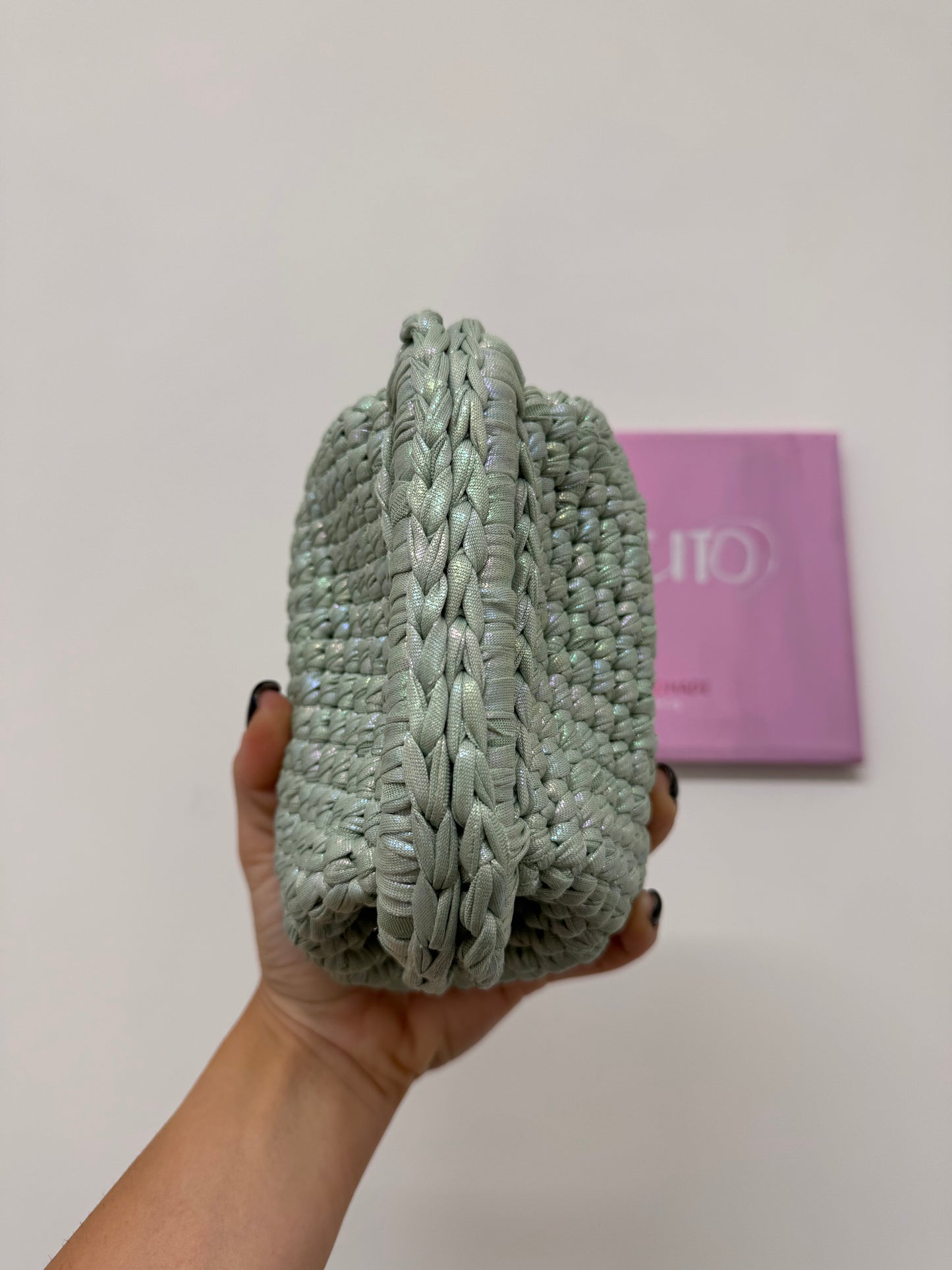 Clutch Verde Laminata