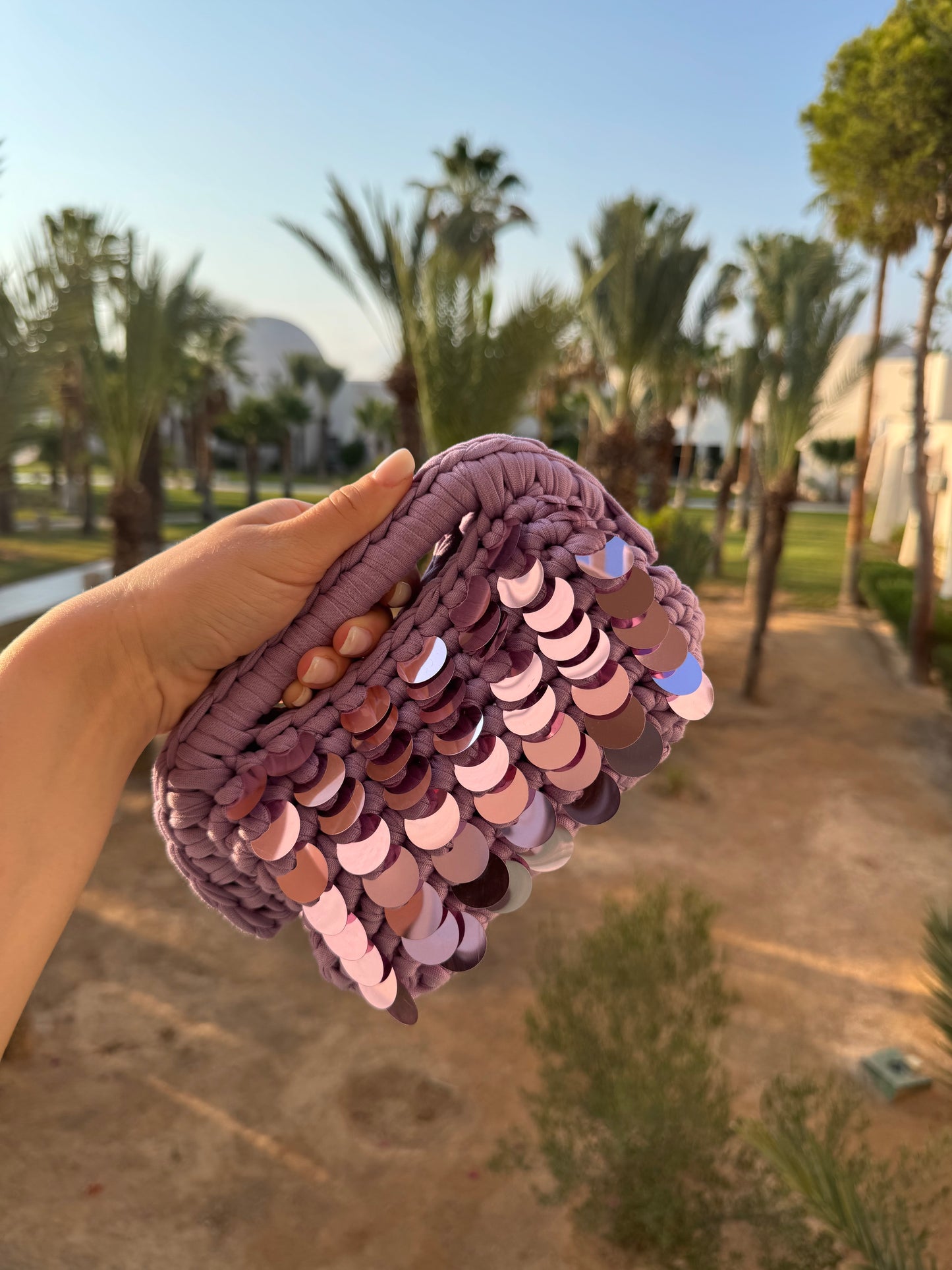 Clutch Lilla Paillettes