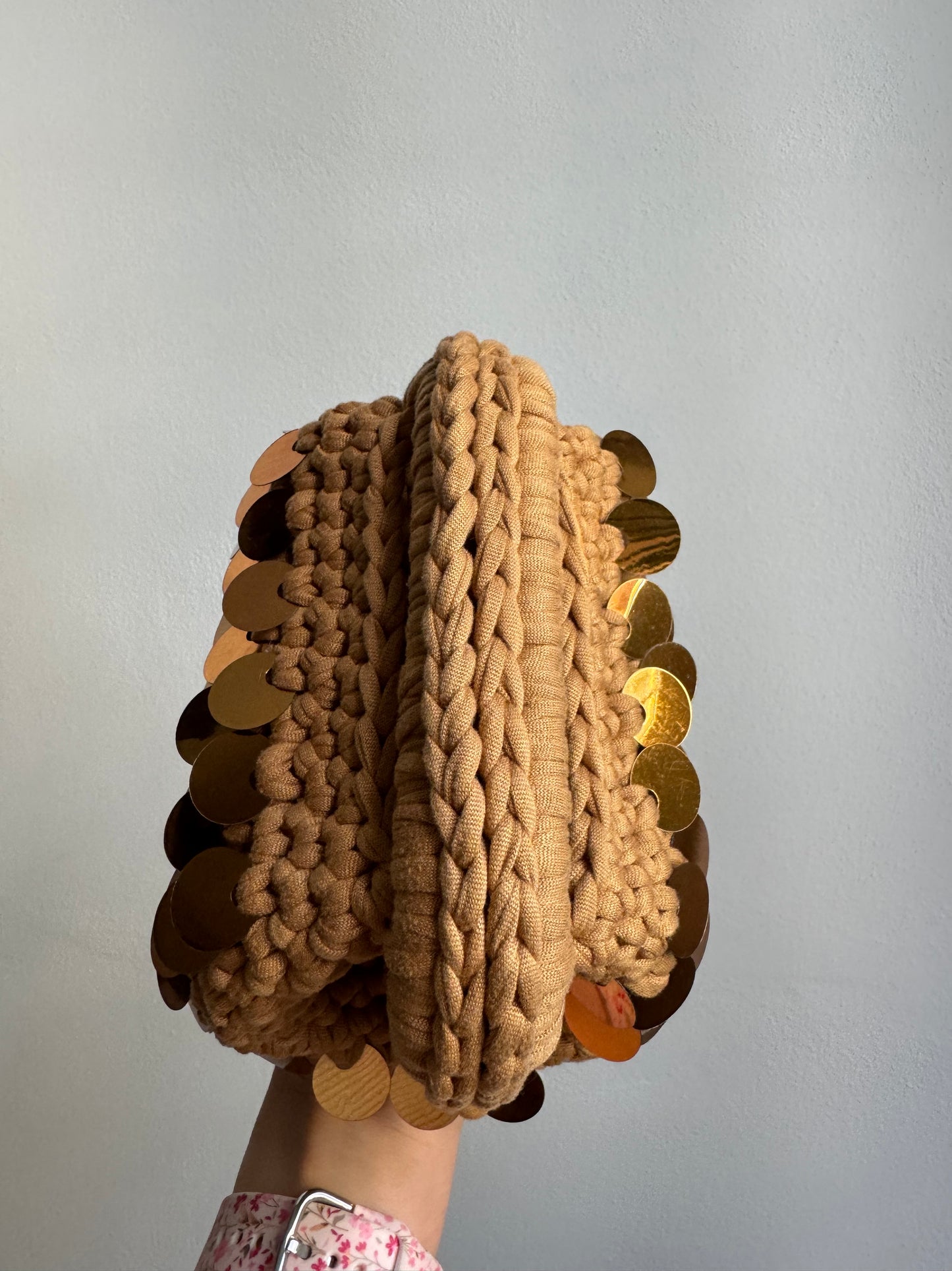 Clutch Mini Paillettes Mattone