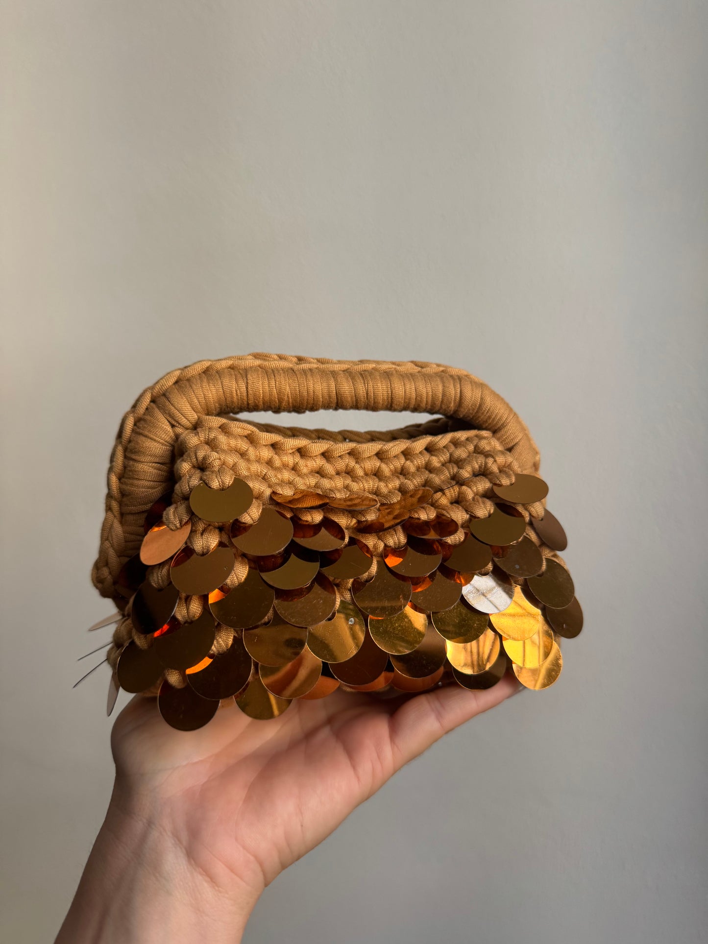 Clutch Mini Paillettes Mattone