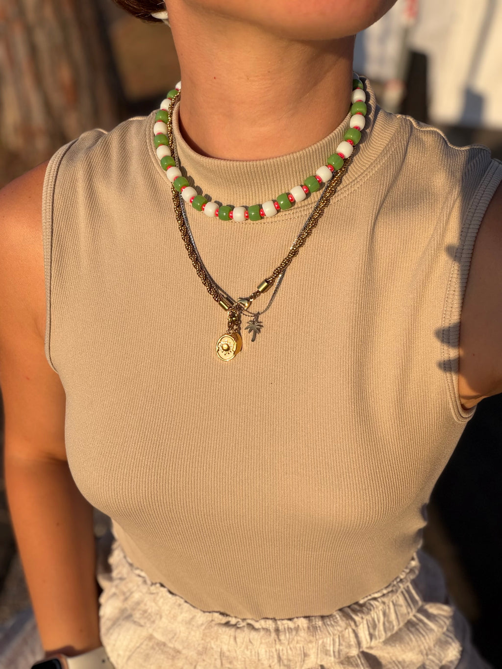 Collana Marshmallow Bianco/Verde