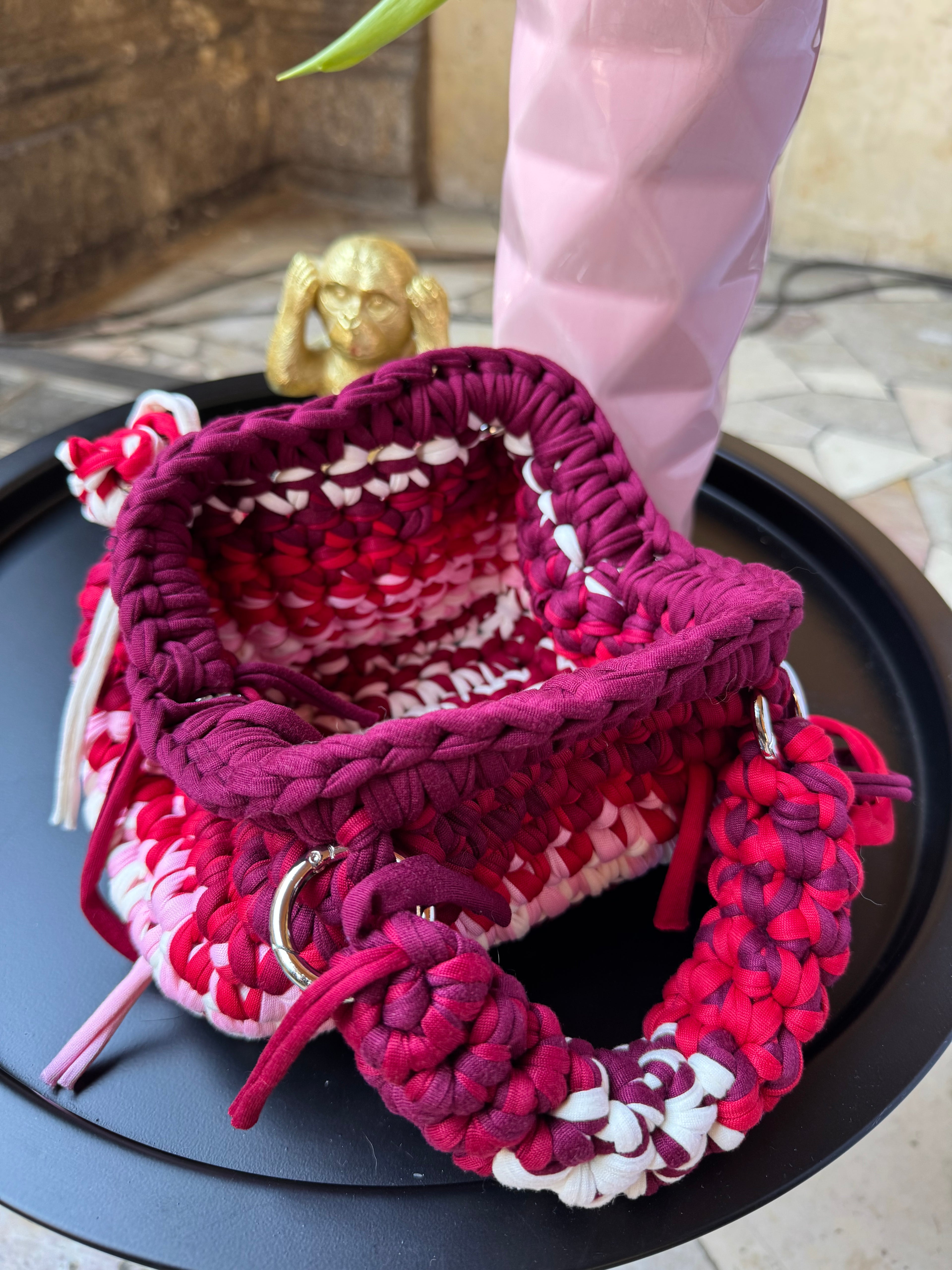 Clutch Manico Multicolor Fucsia