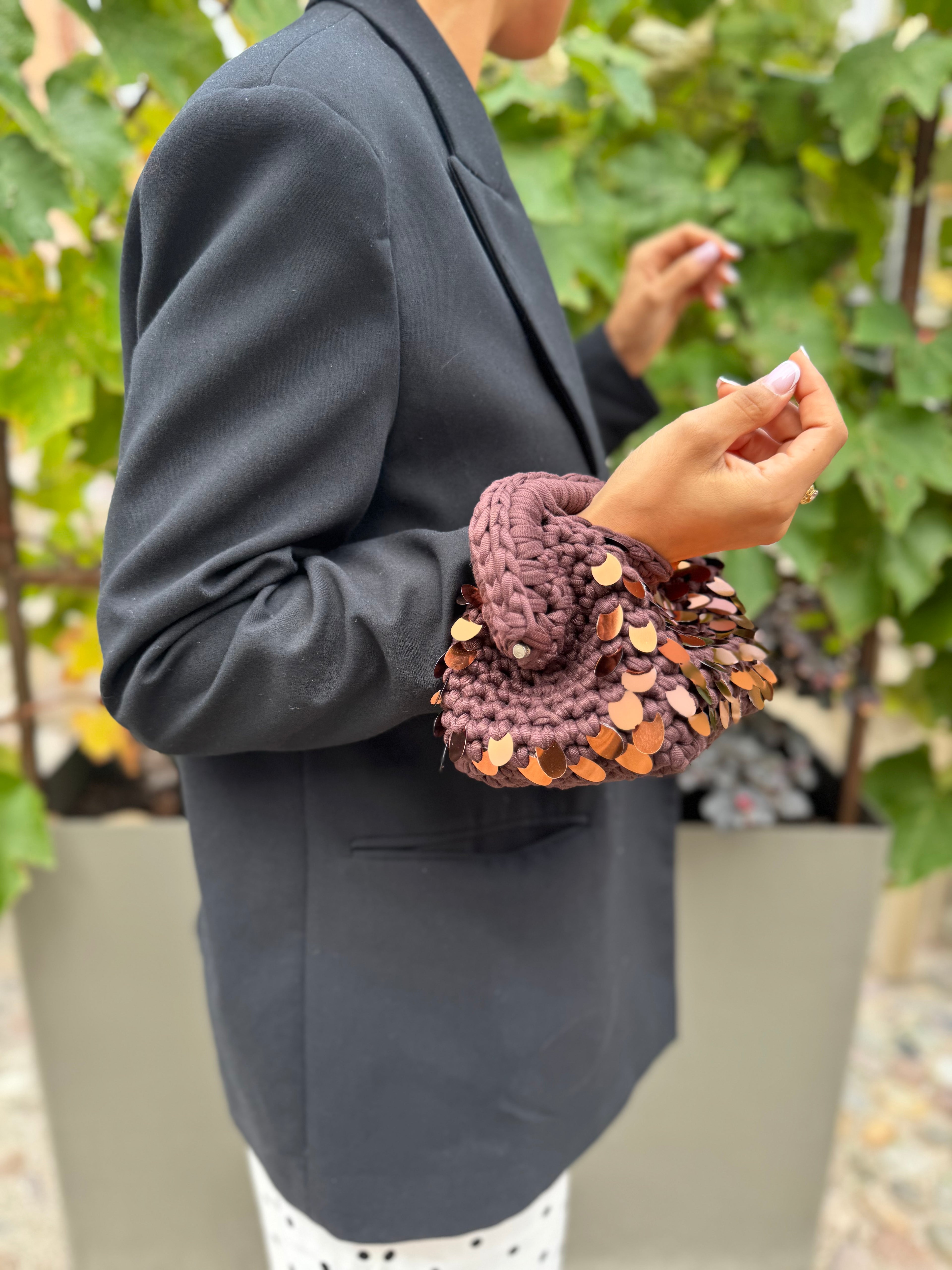 Clutch Paillettes Chocolate