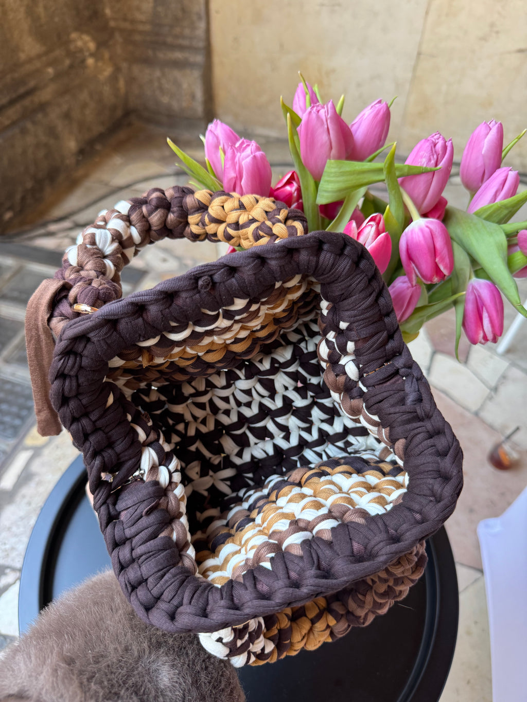 Clutch Manico Multicolor Marrone