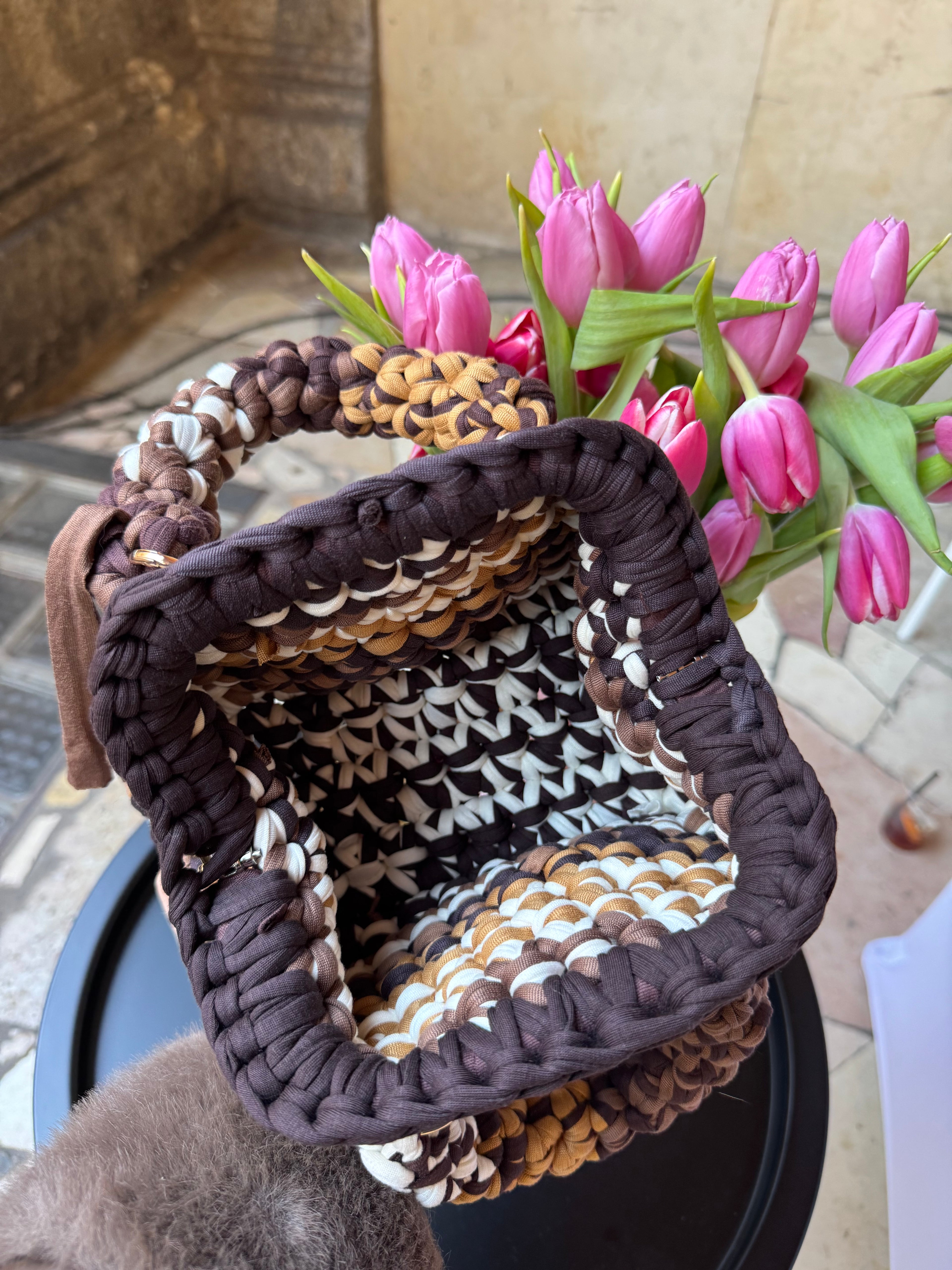 Clutch Manico Multicolor Marrone