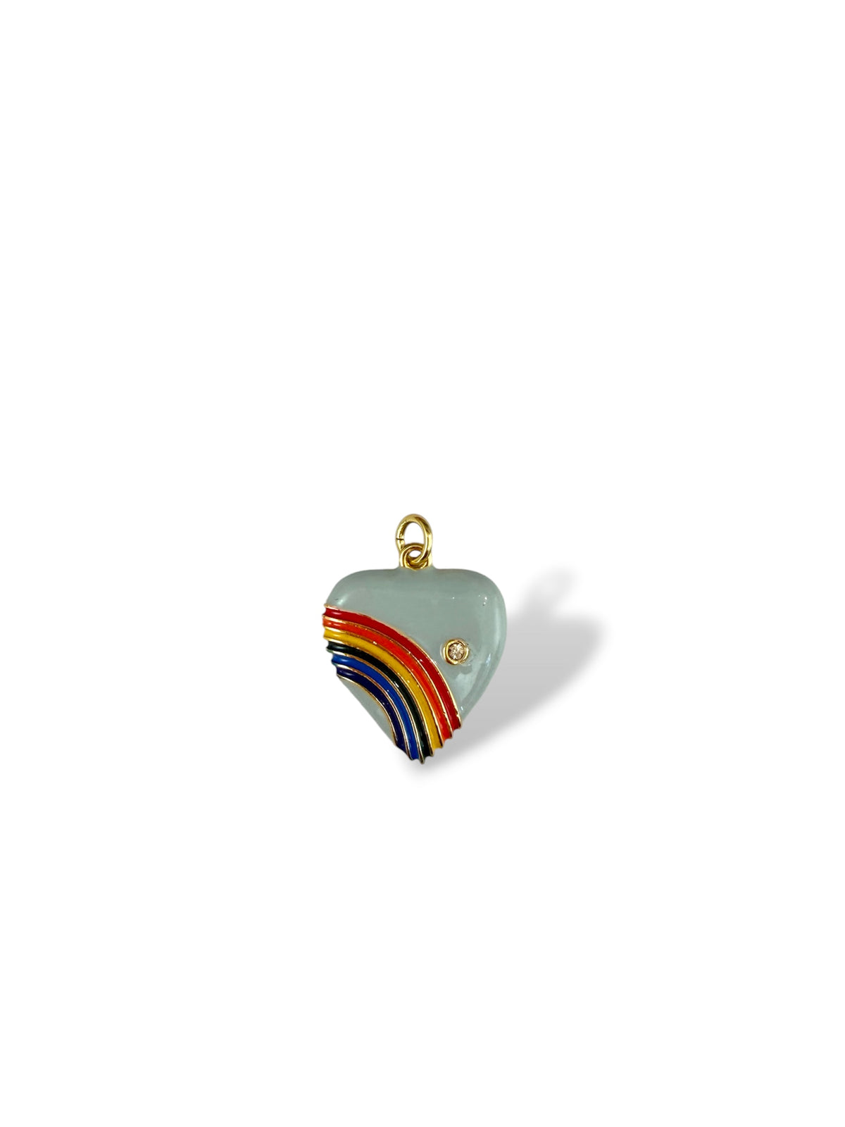 CHARM CUORE AZZURRO ARCOBALENO