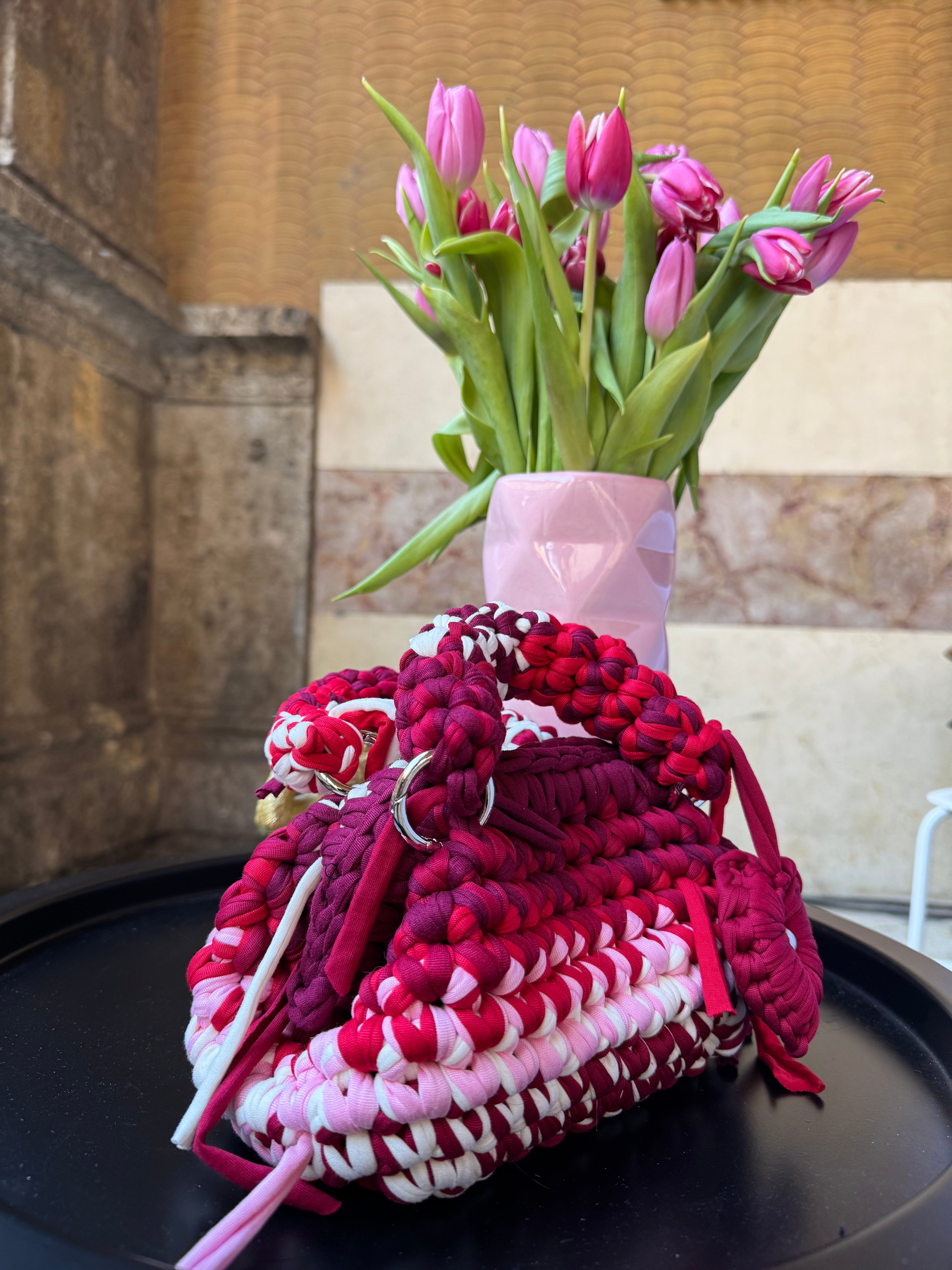 Clutch Manico Multicolor Fucsia