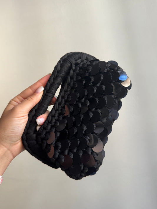 Clutch Paillettes Nera