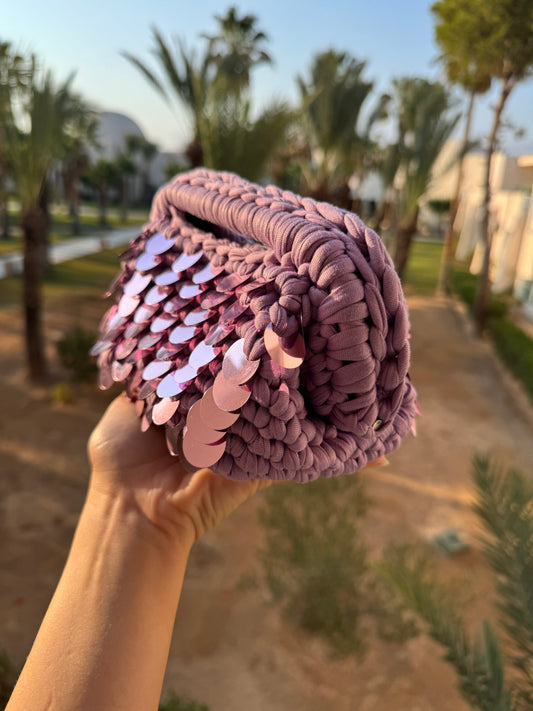 Clutch Lilla Paillettes