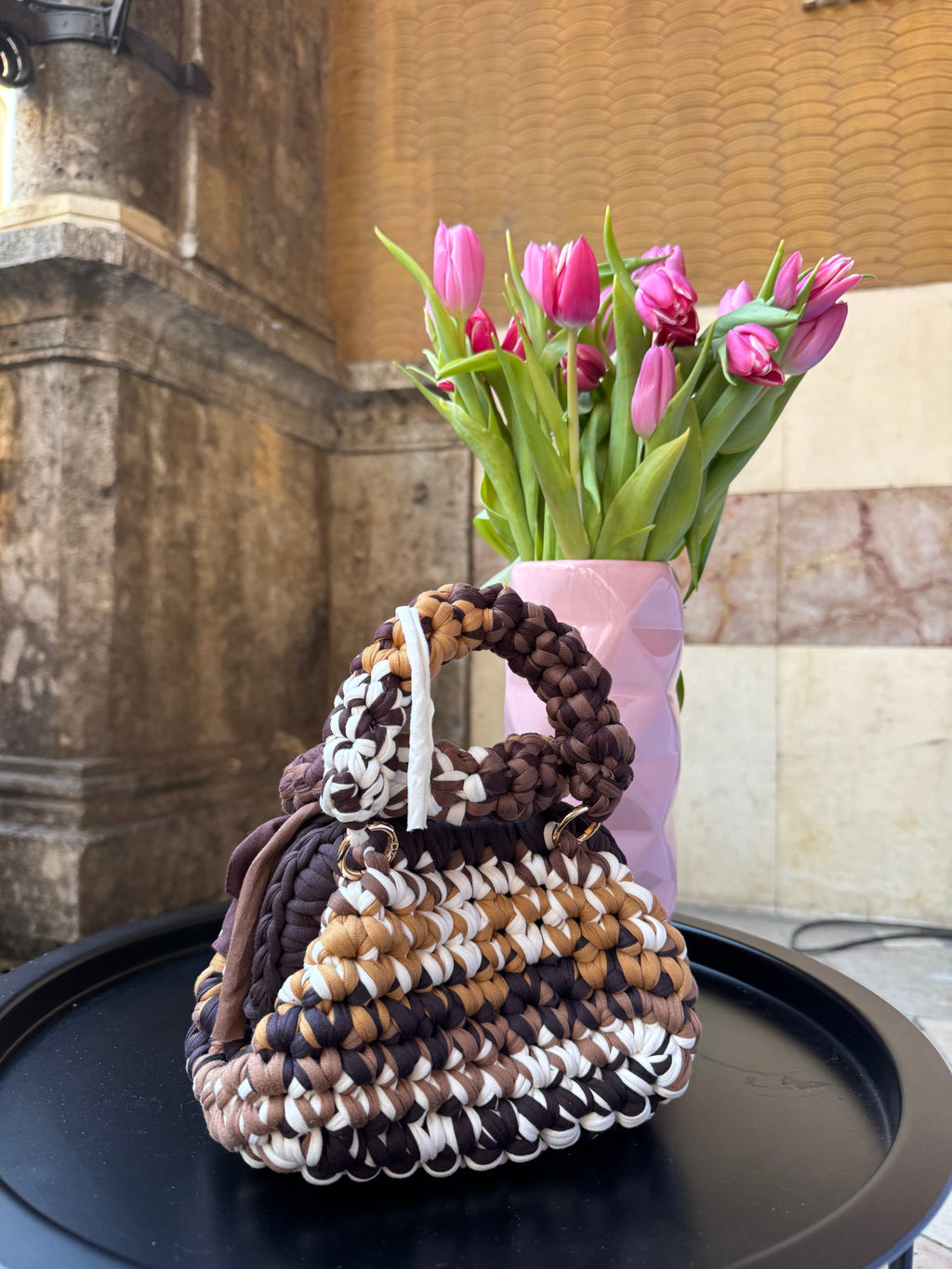 Clutch Manico Multicolor Marrone