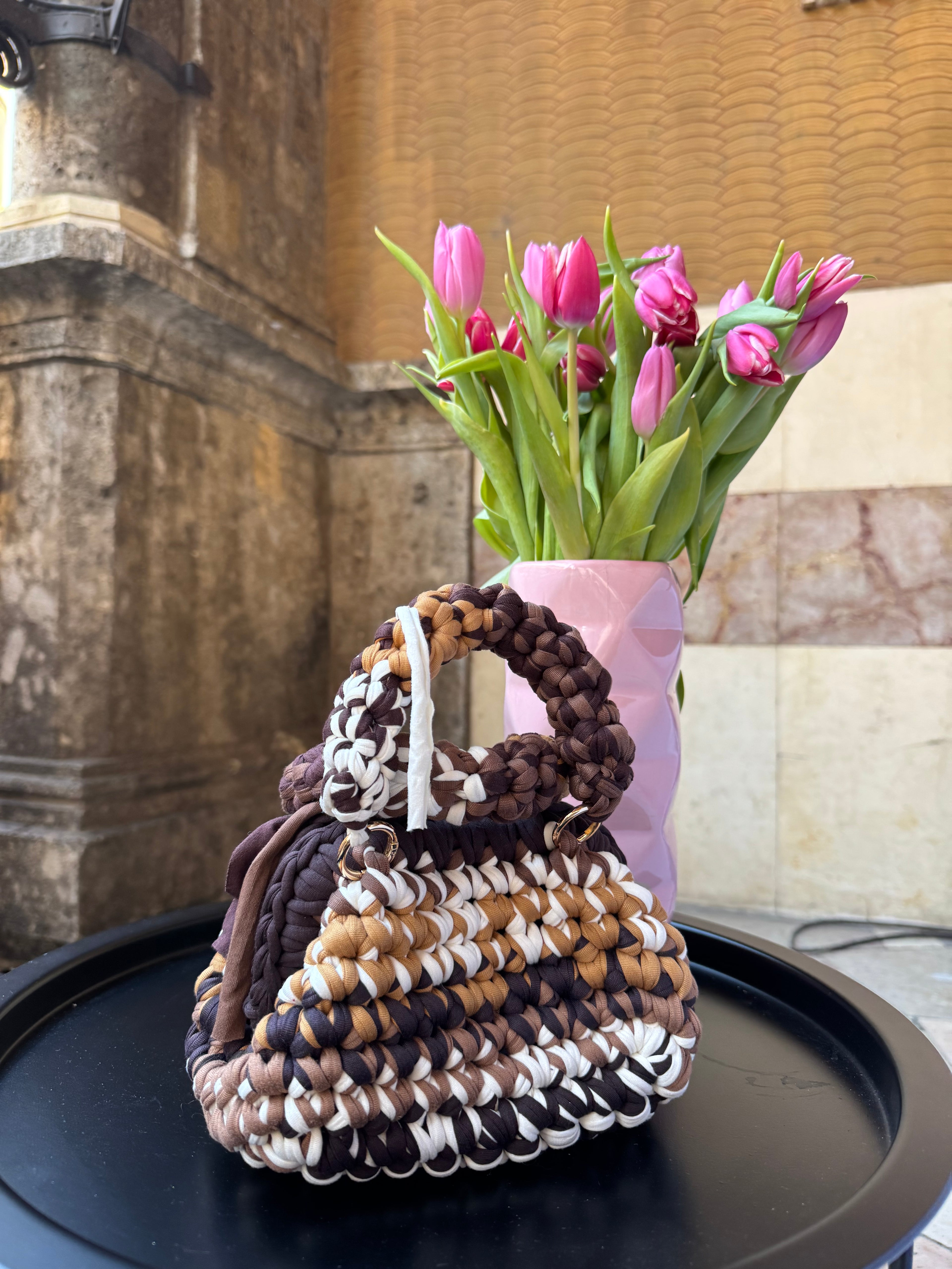 Clutch Manico Multicolor Marrone