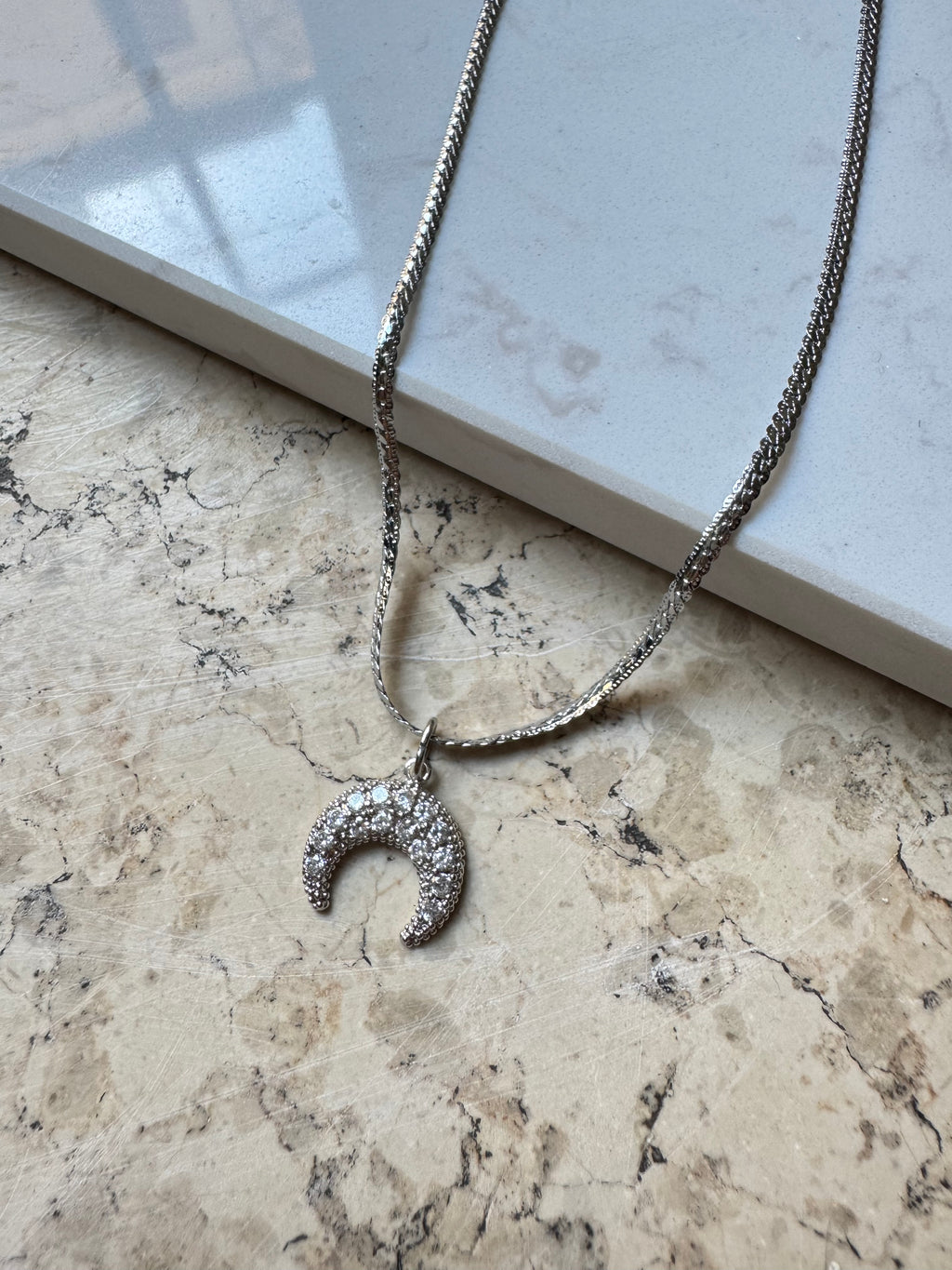 Collana Mezza Luna Zirconcini