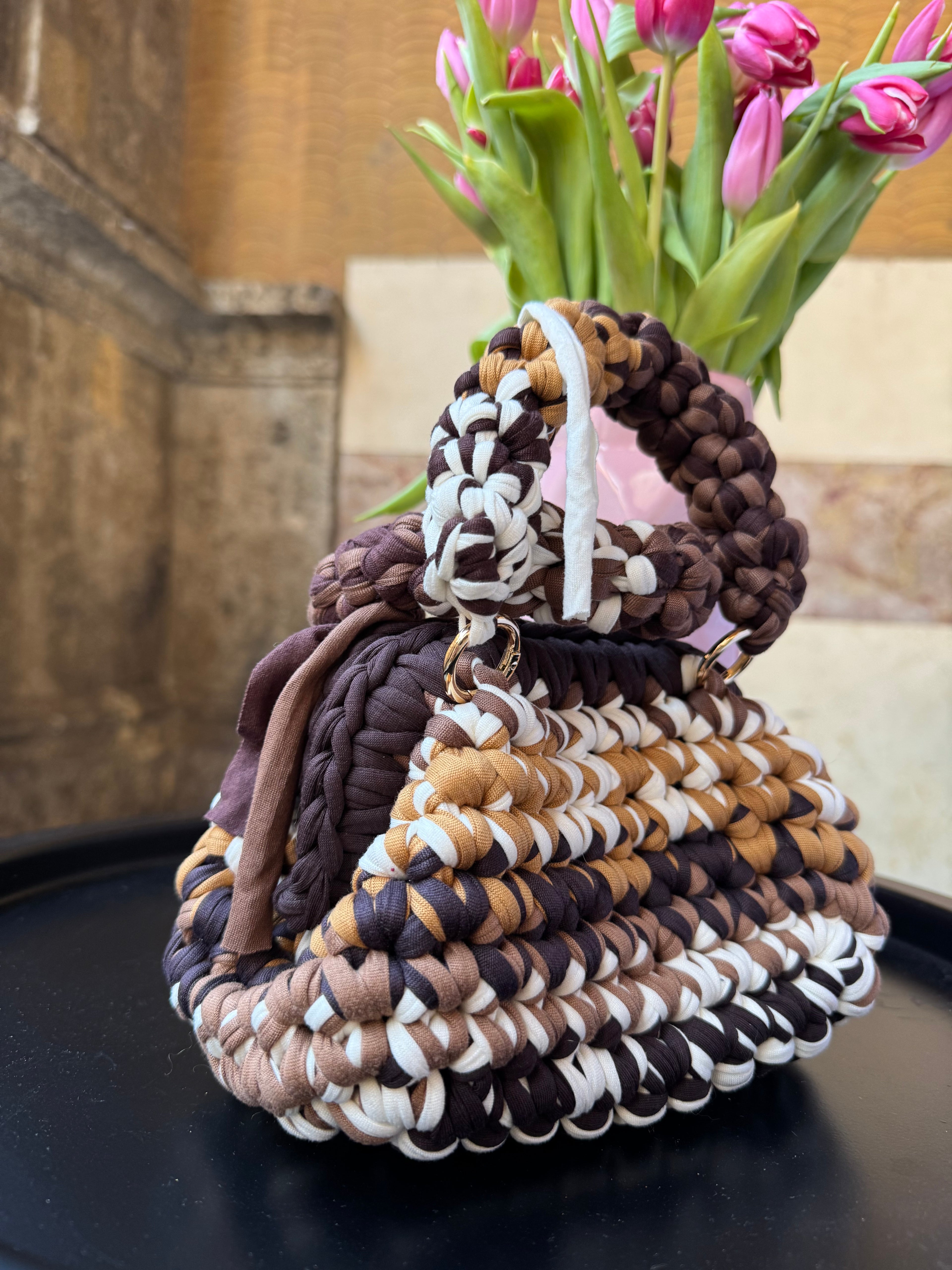 Clutch Manico Multicolor Marrone