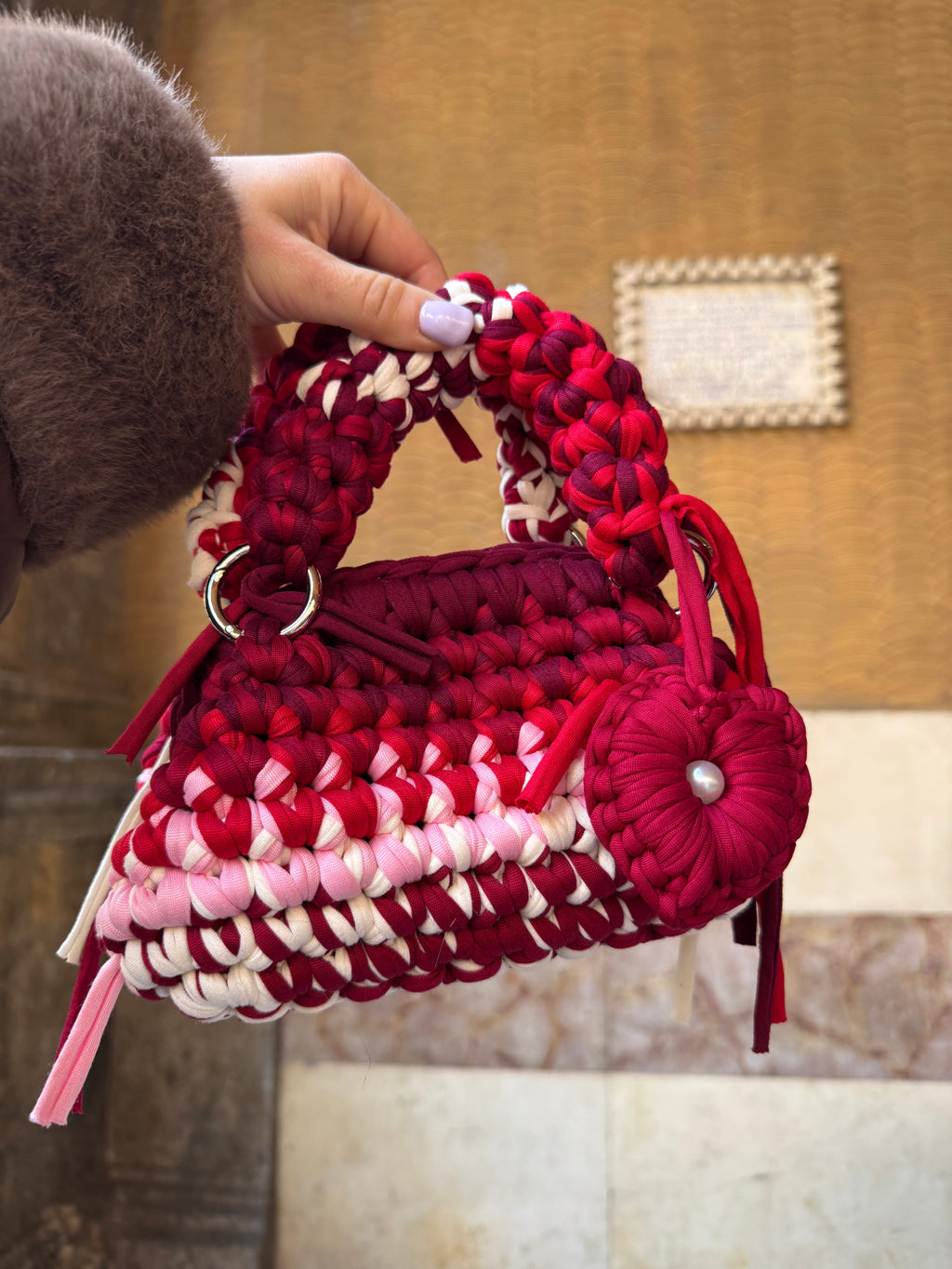 Clutch Manico Multicolor Fucsia