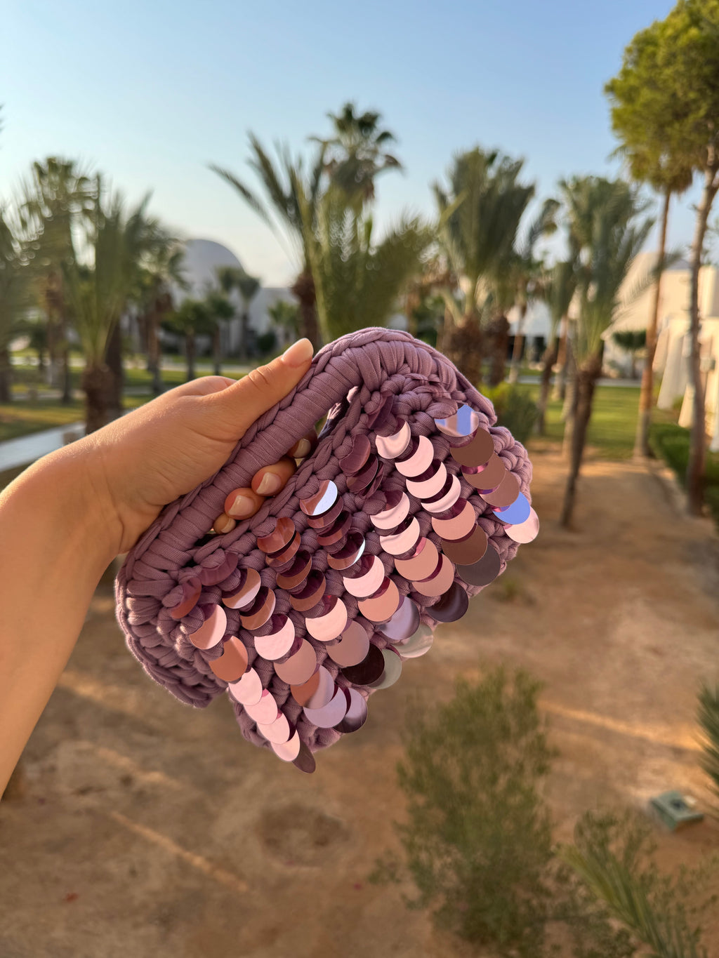 Clutch Lilla Paillettes