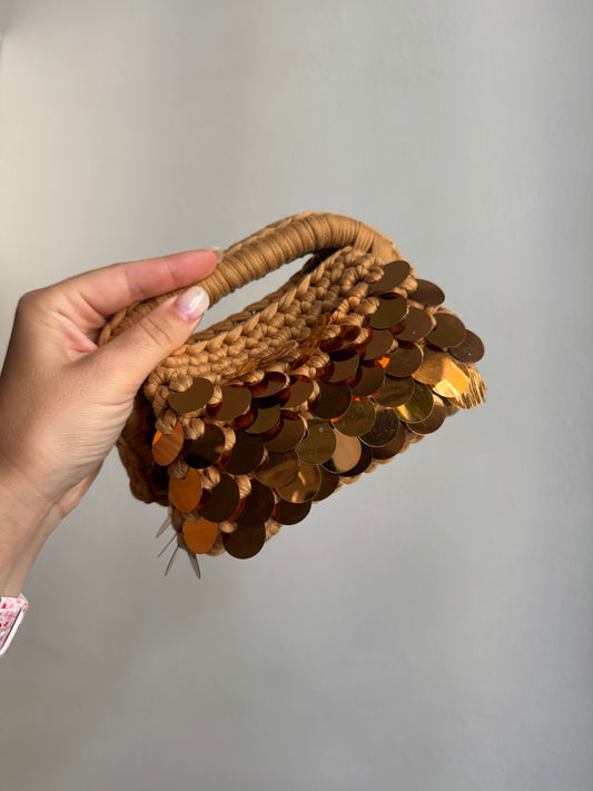 Clutch Mini Paillettes Mattone