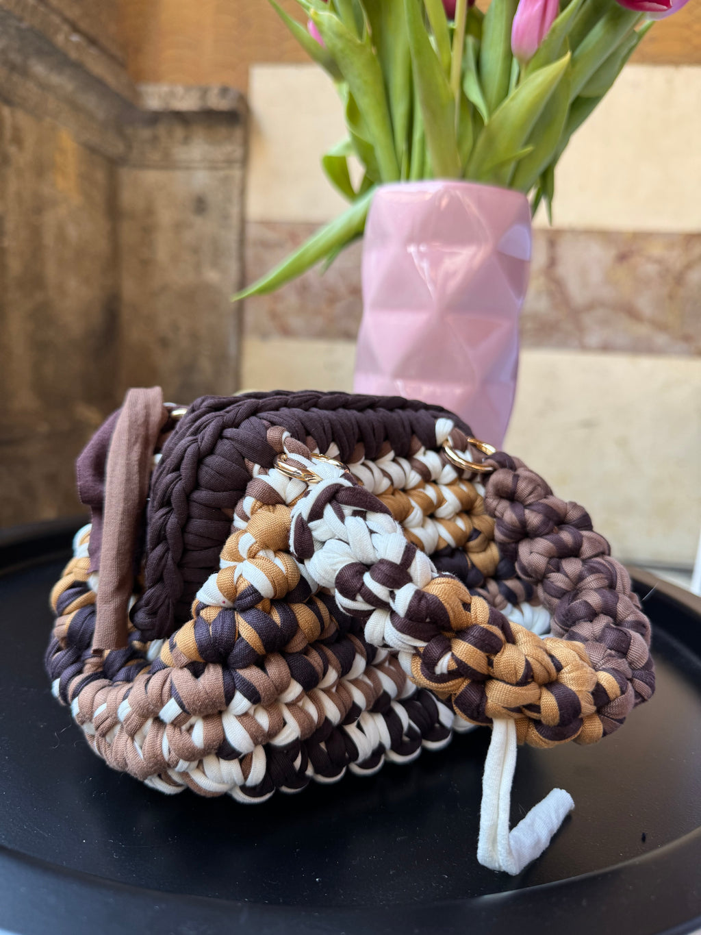 Clutch Manico Multicolor Marrone