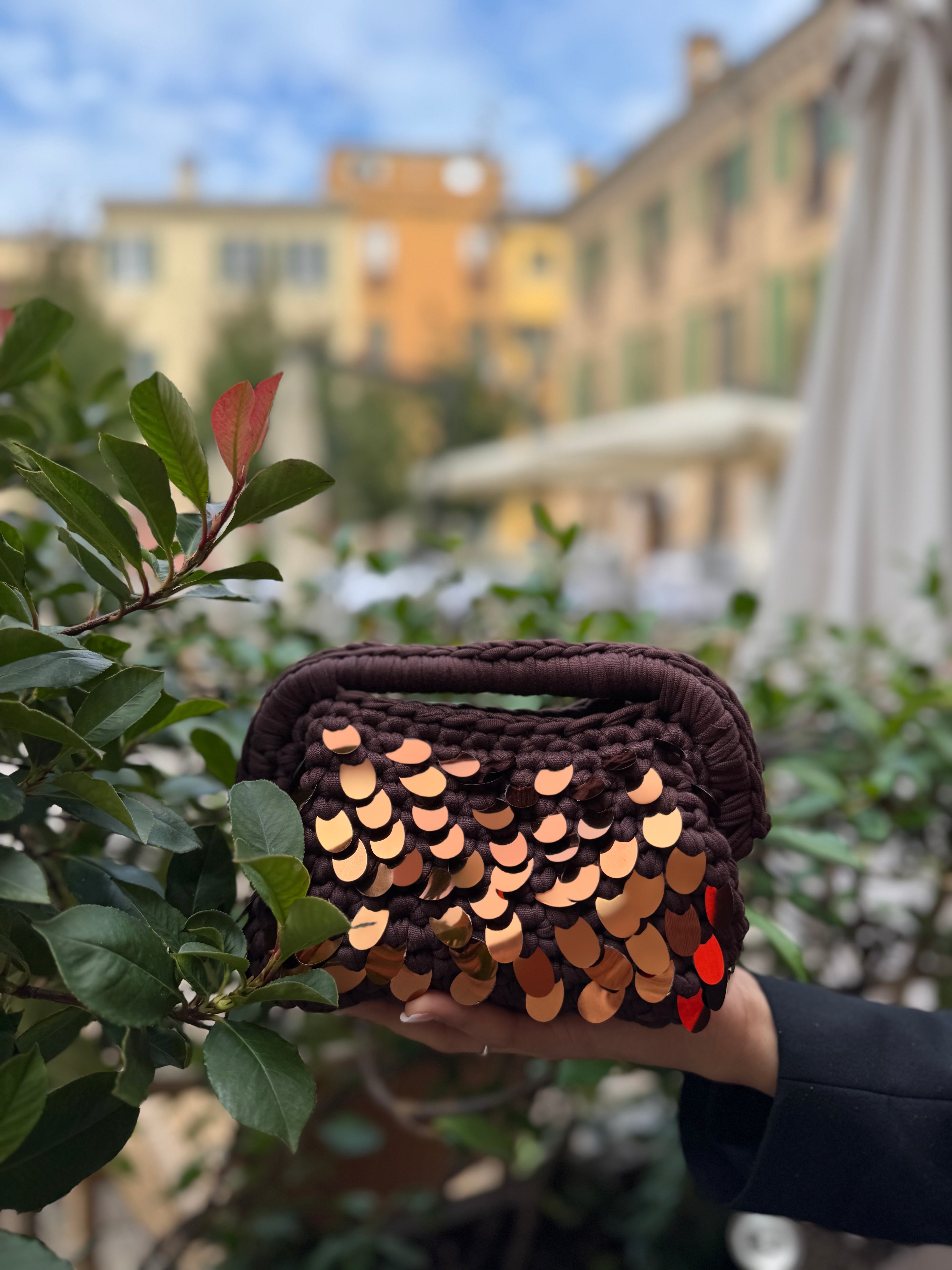 Clutch Paillettes Chocolate