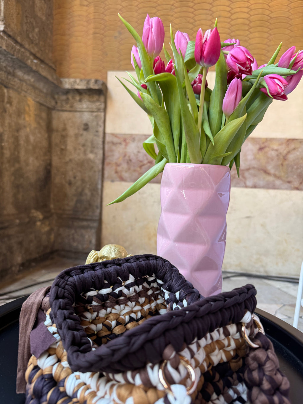 Clutch Manico Multicolor Marrone