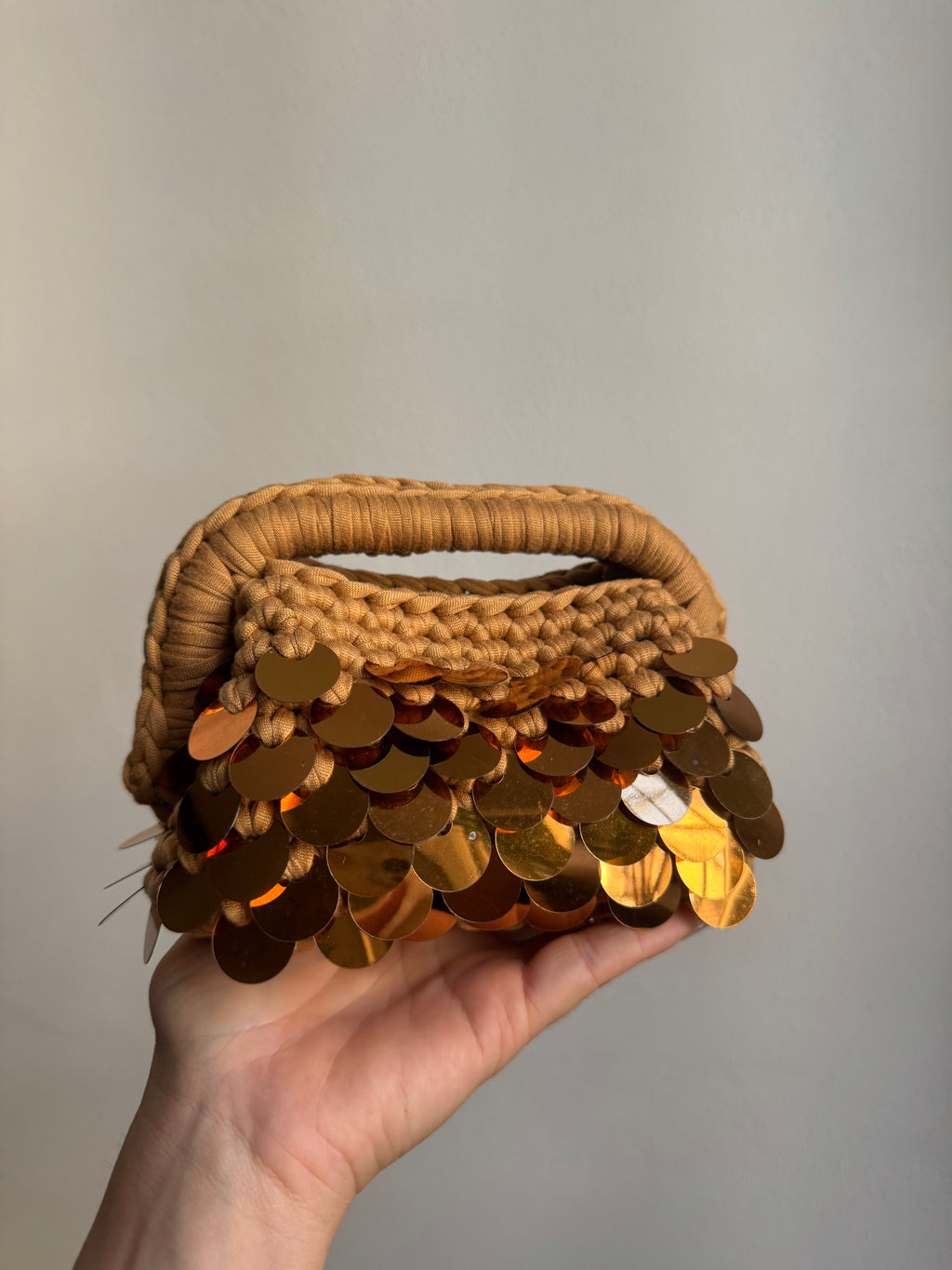 Clutch Mini Paillettes Mattone