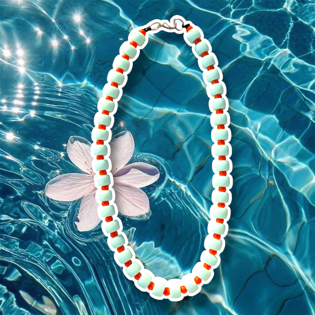 Collana Marshmallow Azzurro/Arancione