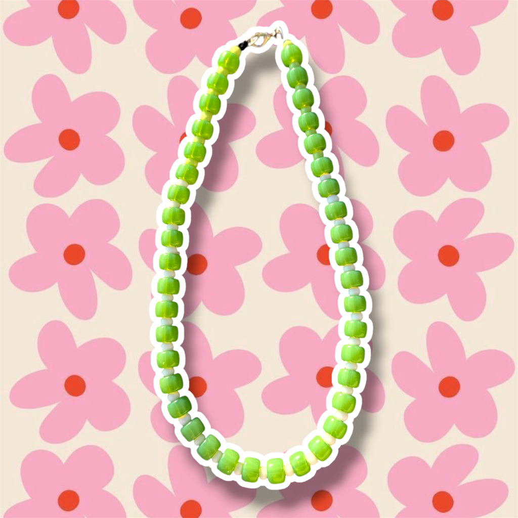 Collana Marshmallow Verde/Bianco