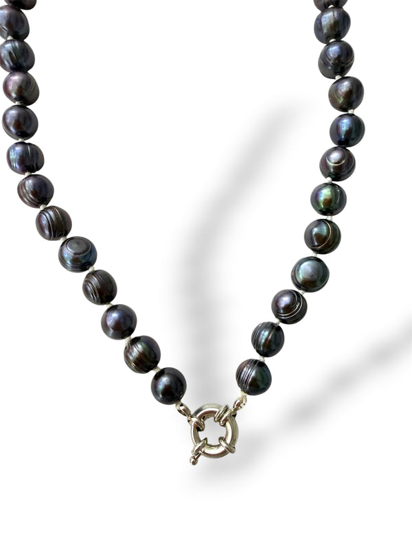COLLANA PERLE DI FIUME- GREY PEARL